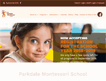 Tablet Screenshot of parkdalemontessori.ca